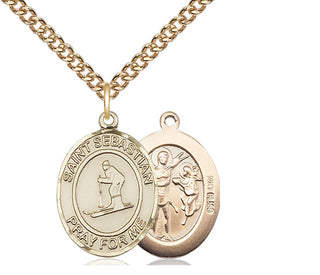 14kt Gold Saint Sebastian Skiing Medal