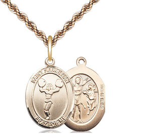 14kt Gold Filled Saint Sebastian Cheerleading Medal Religious Jewelry