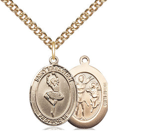 14kt Gold Filled Saint Sebastian Dance Medal Religious Jewelry