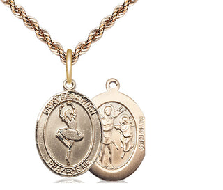 14kt Gold Filled Saint Sebastian Dance Medal Religious Jewelry