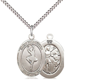 Pewter Saint Sebastian Dance Medal Religious Jewelry