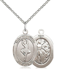 Sterling Silver Saint Sebastian Dance Medal Religious Jewelry