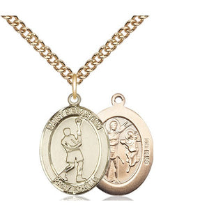 14kt Gold Saint Sebastian Lacrosse Medal