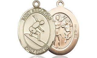 14kt Gold Saint Sebastian Surfing Medal