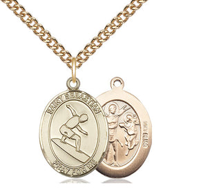 14kt Gold Saint Sebastian Surfing Medal