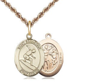 14kt Gold Saint Sebastian Surfing Medal