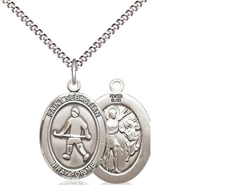 Pewter Saint Sebastian Field Hockey Medal Religious Jewelry