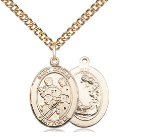 14kt Gold Filled Saint Cecilia Marching Band Medal Religious Jewelry