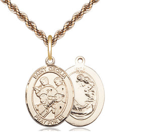 14kt Gold Filled Saint Cecilia Marching Band Medal Religious Jewelry