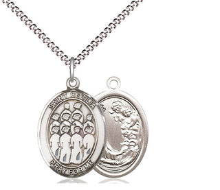 Pewter Saint Cecilia Choir Medal Religious Jewelry