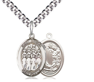 Pewter Saint Cecilia Choir Medal Religious Jewelry