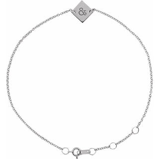 Sterling Silver Engravable Geometric 6 1/2-7 1/2" Bracelet