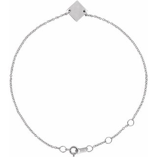 Platinum Geometric 6 1/2-7 1/2" Bracelet