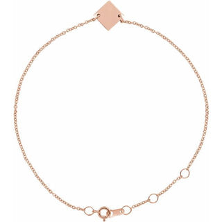 14K Rose Engravable Geometric 6 1/2-7 1/2" Bracelet