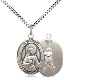 Sterling Silver Saint Rita Baseball Medal Religious Jewelry