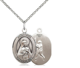 Sterling Silver Saint Rita Baseball Medal Religious Jewelry