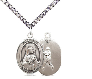 Sterling Silver Saint Rita Baseball Medal Religious Jewelry
