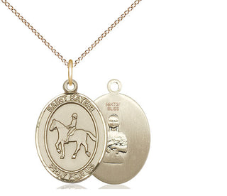 14kt Gold Filled Saint Kateri Equestrian Medal Religious Jewelry
