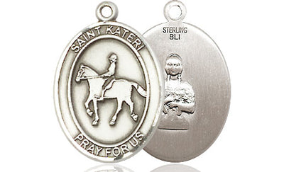 Sterling Silver Saint Kateri Equestrian Medal | Medium