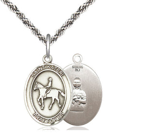 Sterling Silver Saint Kateri Equestrian Medal Religious Jewelry