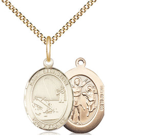 14kt Gold Filled Saint Sebastian Fishing Medal Religious Jewelry