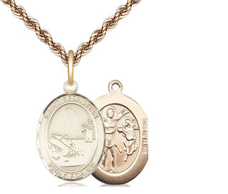 14kt Gold Filled Saint Sebastian Fishing Medal Religious Jewelry