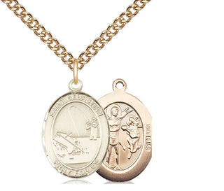 14kt Gold Saint Sebastian Fishing Medal