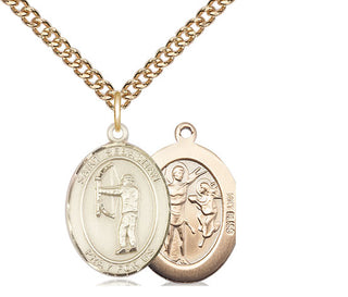 14kt Gold Saint Sebastian Archery Medal