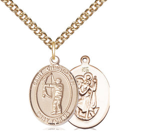 14kt Gold Saint Christopher Archery Medal