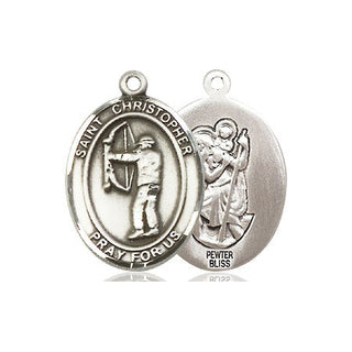 Pewter Saint Christopher Archery Medal