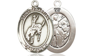 Pewter Saint Sebastian Rodeo Medal