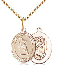 14kt Gold Filled Saint Christopher Rugby Medal Religious Jewelry