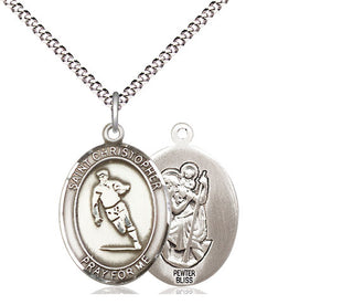 Pewter Saint Christopher Rugby Medal Religious Jewelry