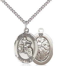 Pewter Saint Sebastian Motorcycle Medal Religious Jewelry