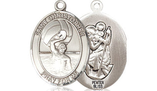 Pewter Saint Christopher Water Polo-Men Medal