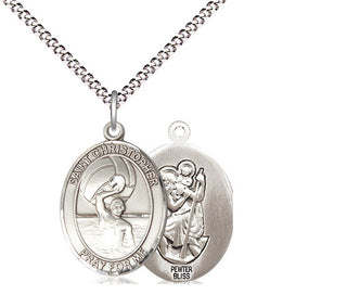 Pewter Saint Christopher Water Polo-Men Medal Religious Jewelry