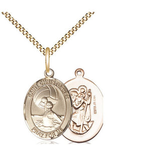 14kt Gold Filled Saint Christopher Water Polo-Women Medal Religious Jewelry