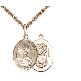 14kt Gold Filled Saint Christopher Water Polo-Women Medal Religious Jewelry