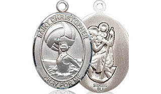 Sterling Silver Saint Christopher Water Polo-Women Medal Religious Jewelry