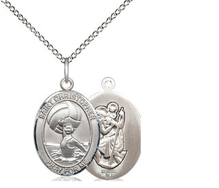 Sterling Silver Saint Christopher Water Polo-Women Medal Religious Jewelry