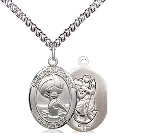 Sterling Silver Saint Christopher Water Polo-Women Medal Religious Jewelry