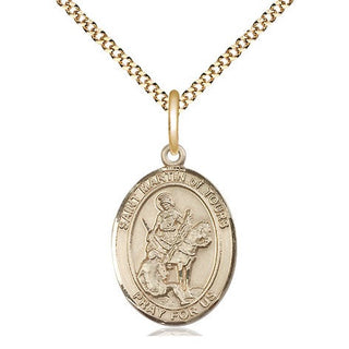 14kt Gold Filled Saint Martin of Tours Medal Religious Jewelry Engraved Catholic Saint Jewelry