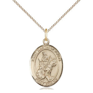 14kt Gold Filled Saint Martin of Tours Medal Religious Jewelry Engraved Catholic Saint Jewelry