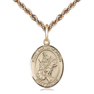 14kt Gold Filled Saint Martin of Tours Medal Religious Jewelry Engraved Catholic Saint Jewelry