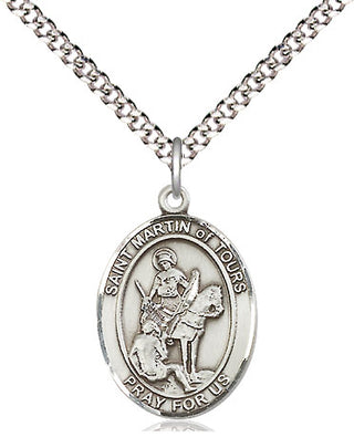 Pewter Saint Martin of Tours Medal Religious Jewelry Engraved Catholic Saint Jewelry