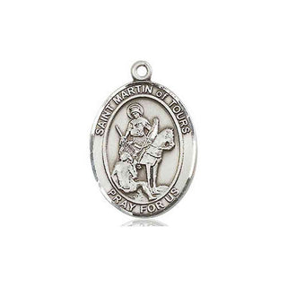 Sterling Silver Saint Martin of Tours Medal Religious Jewelry Engraved Catholic Saint Jewelry