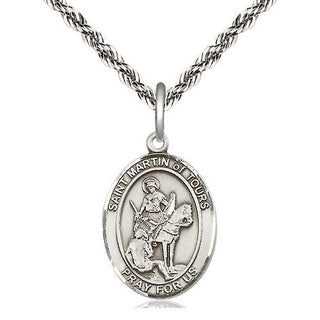 Sterling Silver Saint Martin of Tours Medal Religious Jewelry Engraved Catholic Saint Jewelry