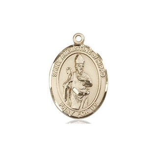 14kt Gold Filled Saint Augustine of Hippo Medal Engraved Catholic Saint Jewelry