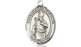 Sterling Silver Saint Augustine of Hippo Medal Religious Jewelry Engraved Catholic Saint Jewelry