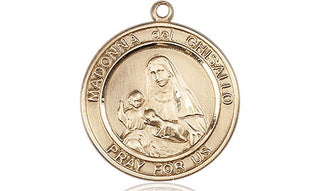 14kt Gold Filled Madonna del Ghisallo Medal Engraved Catholic Saint Jewelry
